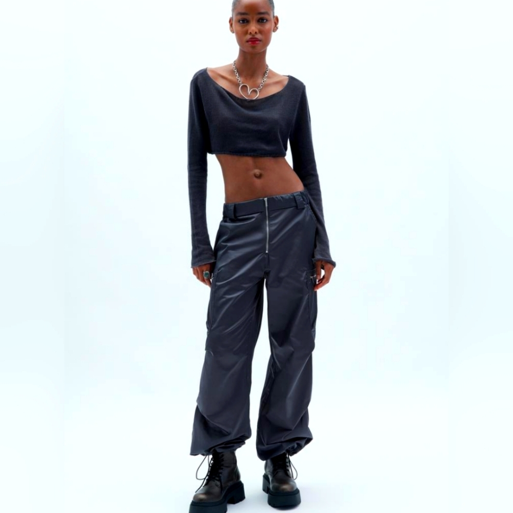 ZARA SATIN CARGO TROUSERS